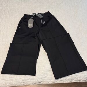 Figs Black Wide-Leg Drawstring Scrub Pants FORMX